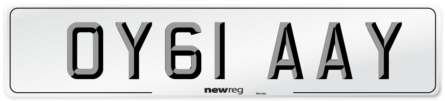 OY61 AAY Number Plate from New Reg